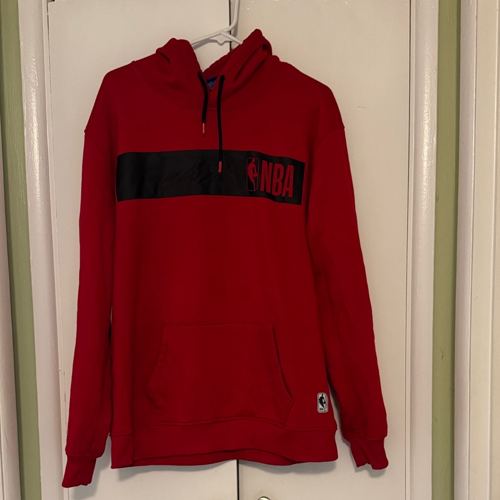 NBA Red and Black Men's Hoodie size large
